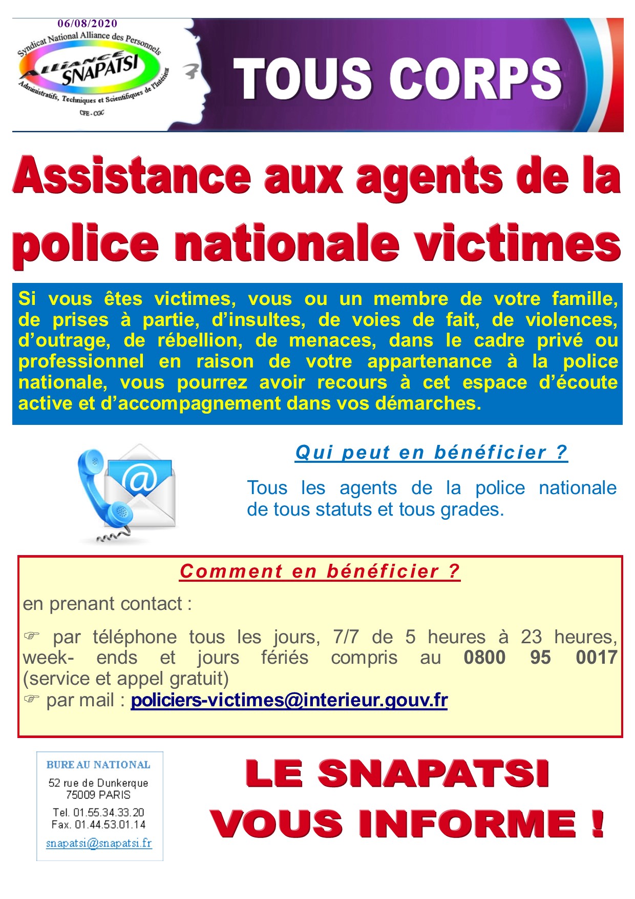 06.08.2020 Plateforme ecoute victimes