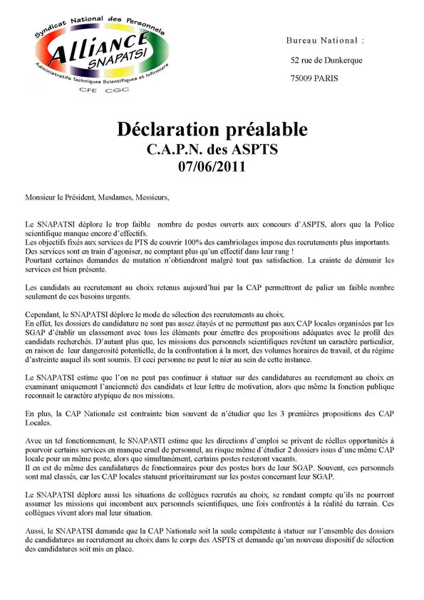 déclaration préalable CAP ASPTS 07062011