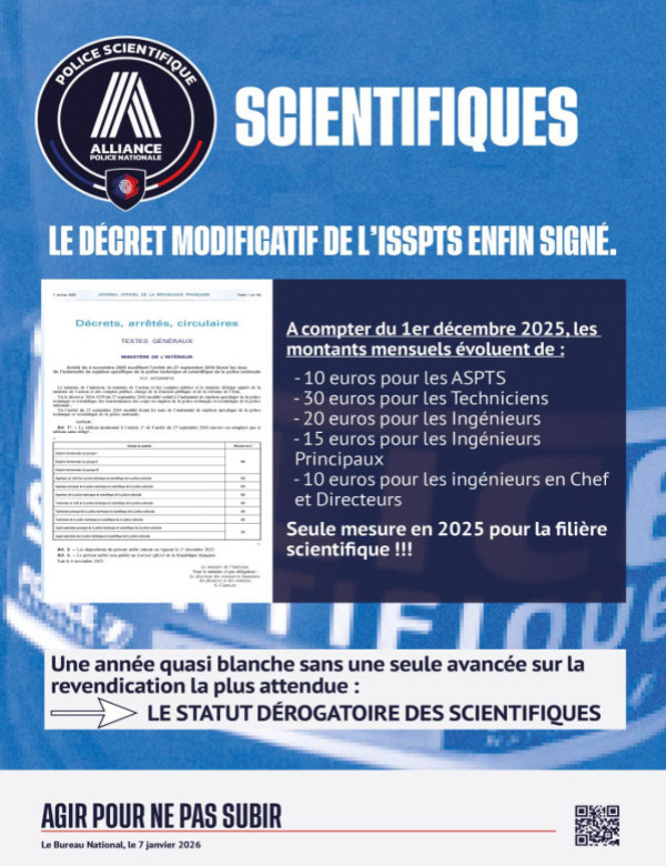 SCIENTIFIQUES DECRET MODIFICATIF ISSPTS ENFIN SIGNE