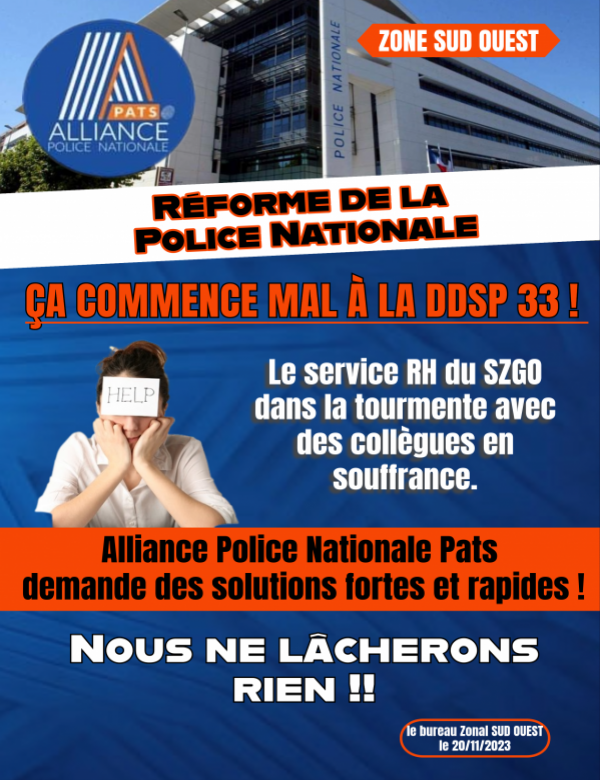 Réforme de la Police National DDSP 33