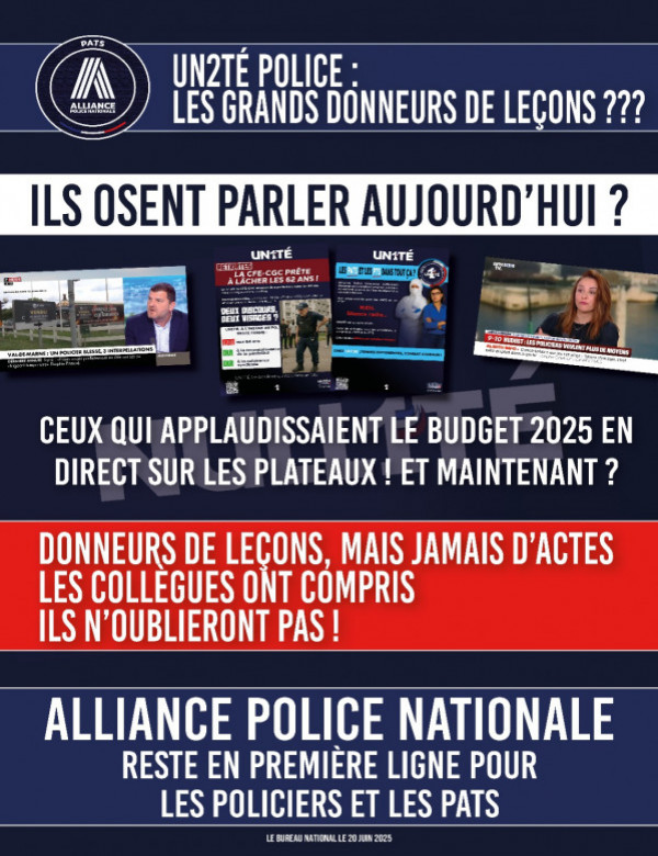 Un2té police les grands donneurs de leçons ???