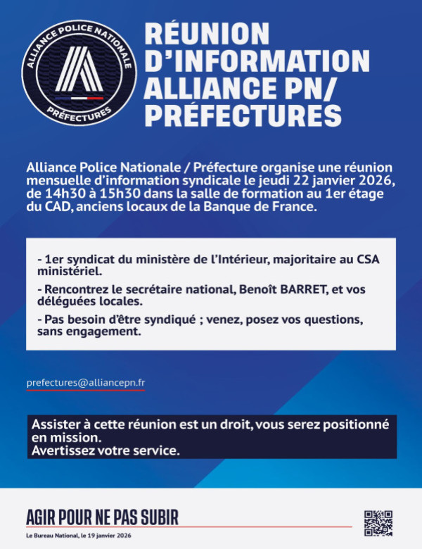 PREFECTURE : REUNION D INFORMATION ALLIANCE PN PREF