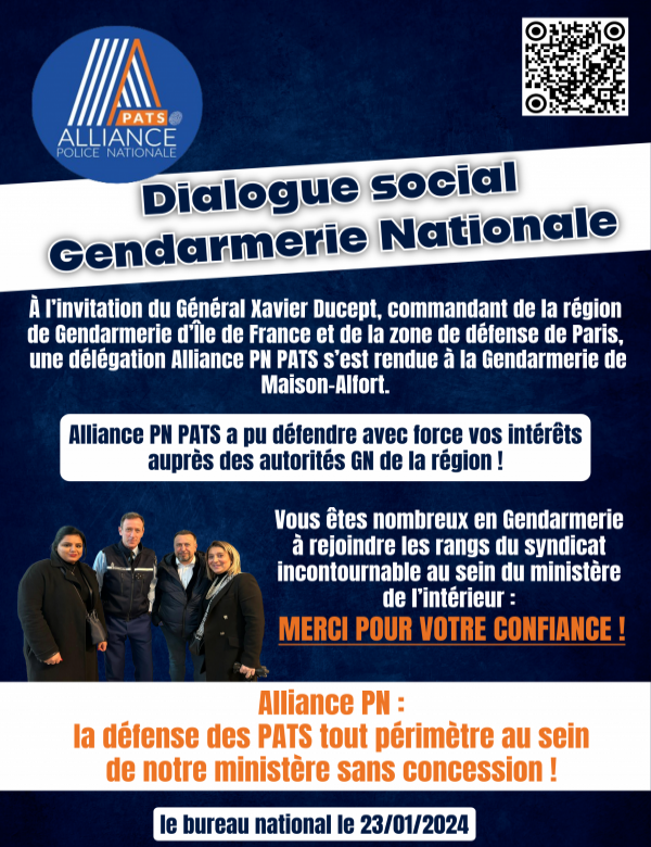 Dialogue social Gendarmerie Nationale