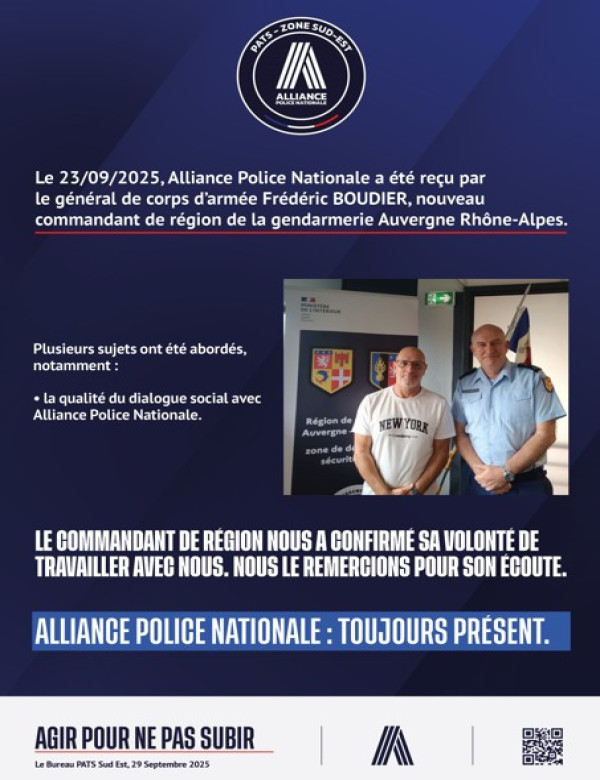  DELEGATION PATS SUD EST RECUE COMMANDANT GENDARMERIE