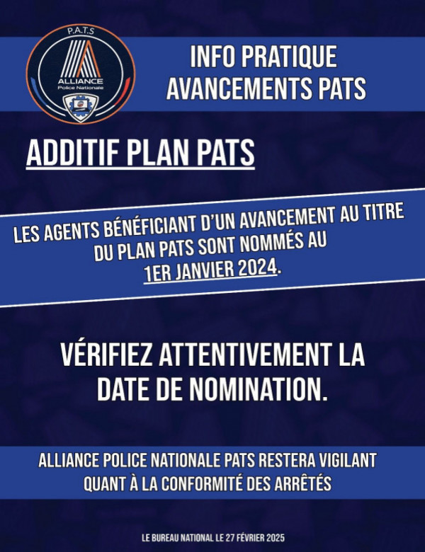 INFO PRATIQUE AVANCEMENTS PATS  